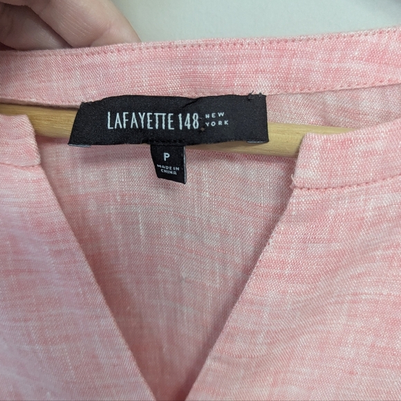 Lafayette 148 Linen Button Peasant Top - Picture 12 of 14